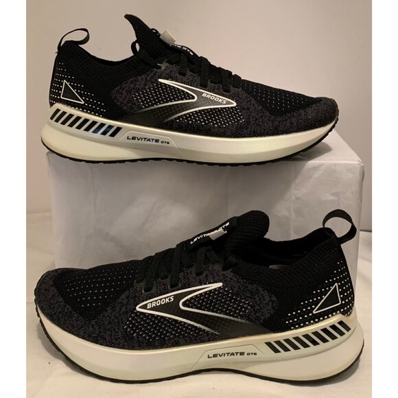 Brooks Levitate GTS 5 Running Stealth Fit Shoes Ebony Black US Women Size 8 - Picture 1 of 7